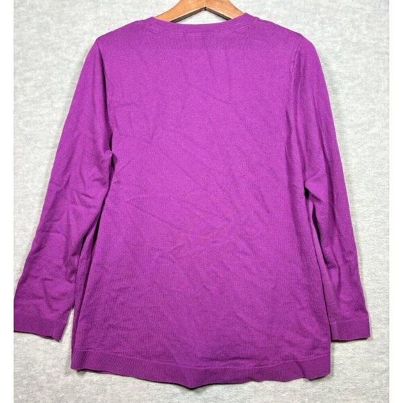 J. Jill Women's Purple‎ Long Sleeve Sweater Sz L Pullover Casual - Picture 4 of 4